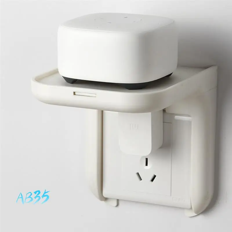 

AB35-Wall Socket Rack No Punching Required Socket Shelf Suitable For Smart Audio Brackets Bathroom Storage Organizer