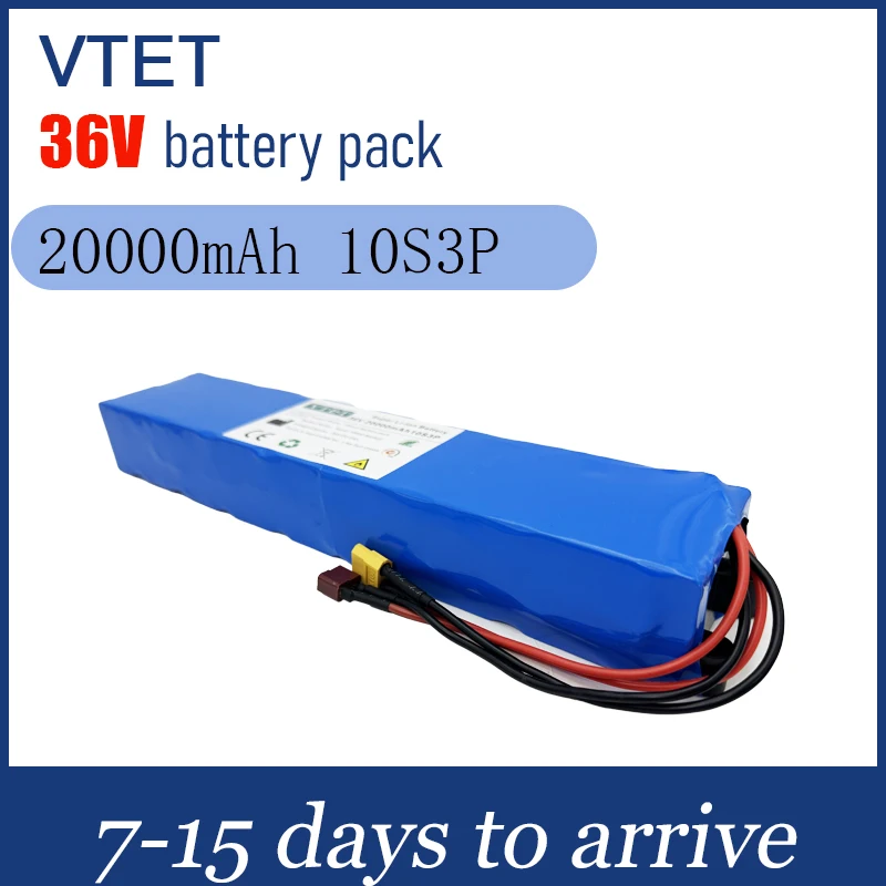 

2025 36V 20Ah 18650 Lithium Battery Pack 10S3P 20000mah 500W A-level Battery Cells M365 Ebike Power Battery Same Port with BMS