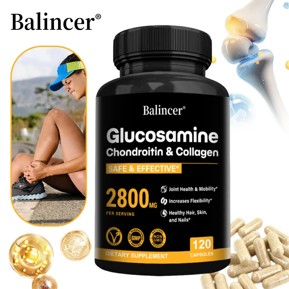 

Glucosamine Chondroitin MSM Supplment - Support Joint, Knee,hair, Skin, Nail Health, Relieve Joint Discomfort Capsules - Non-GMO