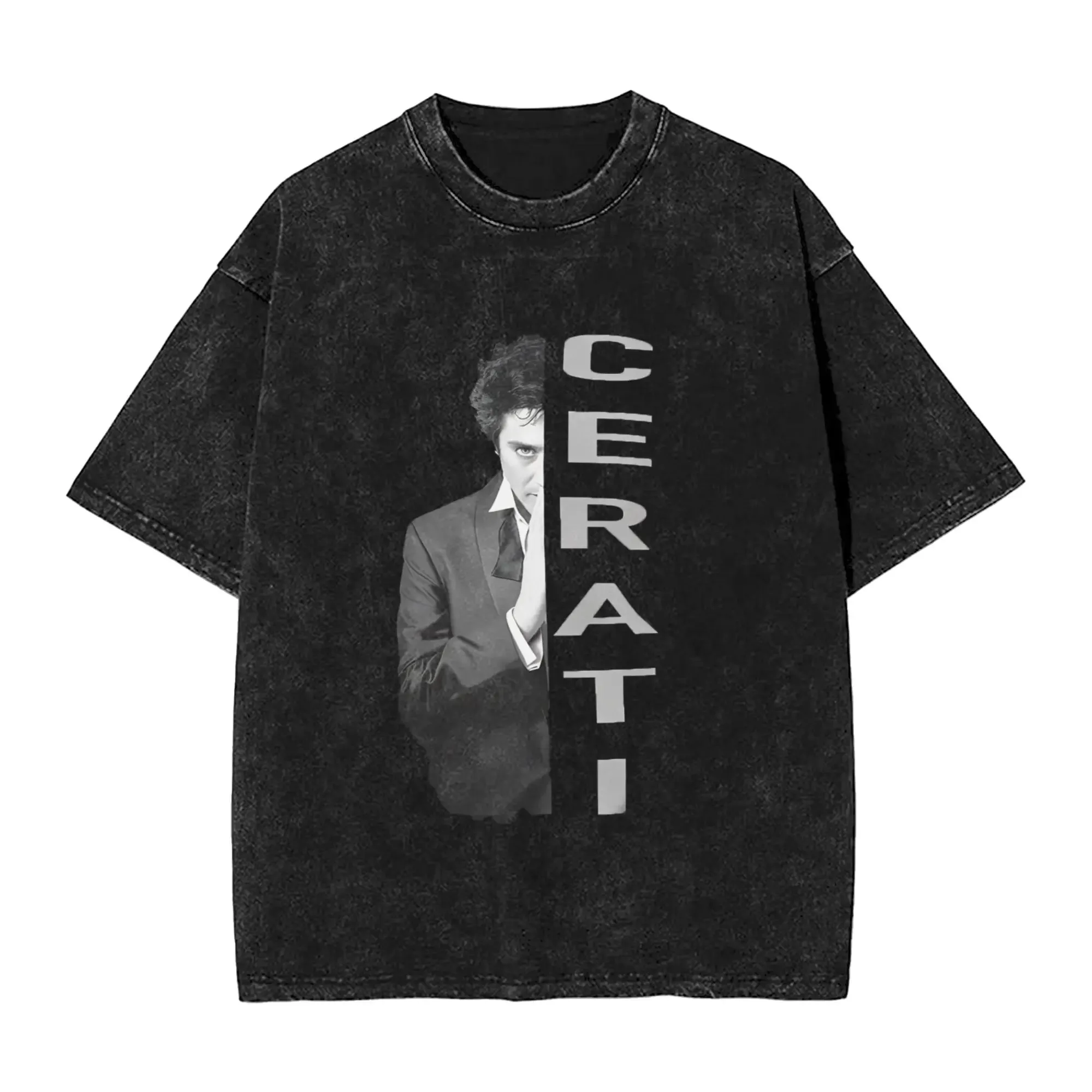 Custom Top Legend Rock Singer Gustavo Cerati Graphic Print Vintage Washed T-Shirt Women Men Oversize Streetwear Style Cotton