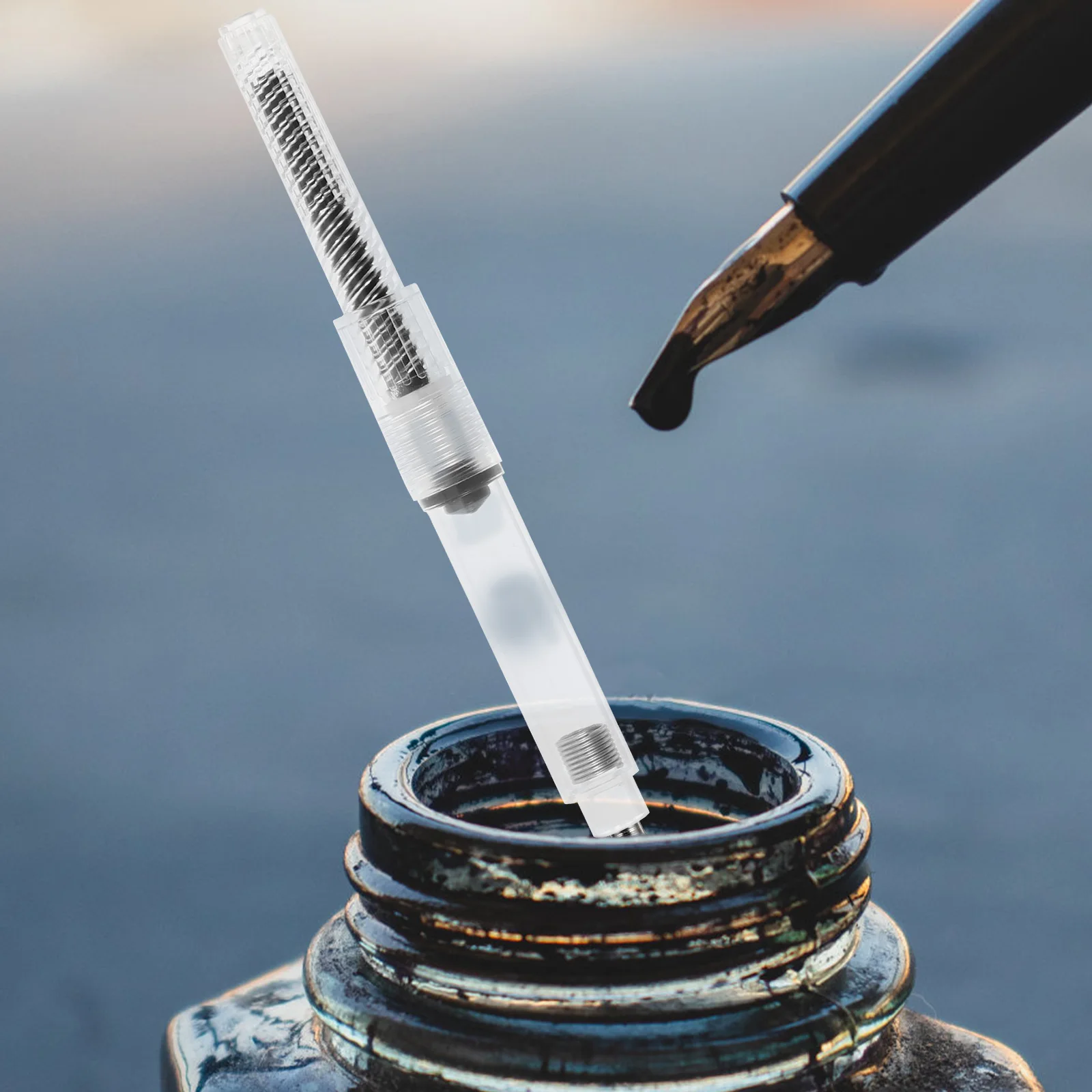 

10Pcs Ink Absorbing Tool for Pen Plastic Fountain Pen Spring Filler Compact Size Washable Ink Fill Assistant Perfect for School