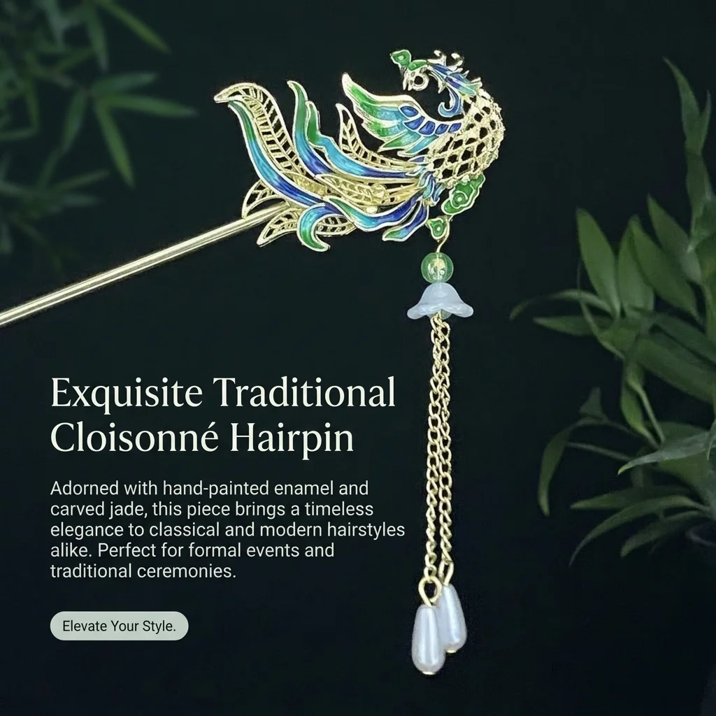 Light Luxury Jewelry Hairpin For Women Exquisite Rhinestone Glitter Hair Stick Elegant Peacock Tassel Hairpin Girls Hair Clip