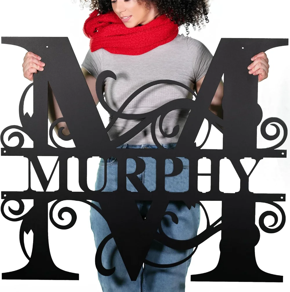 

Custom Metal Sign Personalized Name Signs Split Letter Monogram Wall Decor Family Name Sign Metal Art Wedding Housewarming Gift