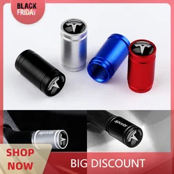 4pcs 3D Aluminum Alloy Car Wheel Tire Valve Cap Auto Tire Protection Caps For Tesla Model 3 Model S X Model Y Roadster SpaceX