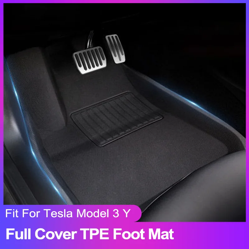 For Tesla Model Y 2021-2023 Car Special Foot Pads Surrounded TPE Foot Pads Modification Automobile Tuning Decorative Accessories