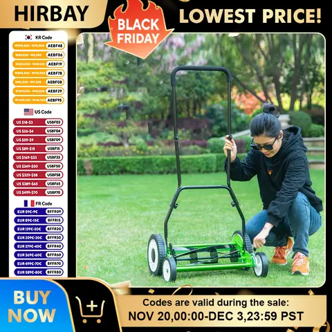 16 20 Inch Manual Push Lawn Mower Small Home Garden Grass Trimmer Foldable Adjustable Hand Mower Portable Lawn Care Tool