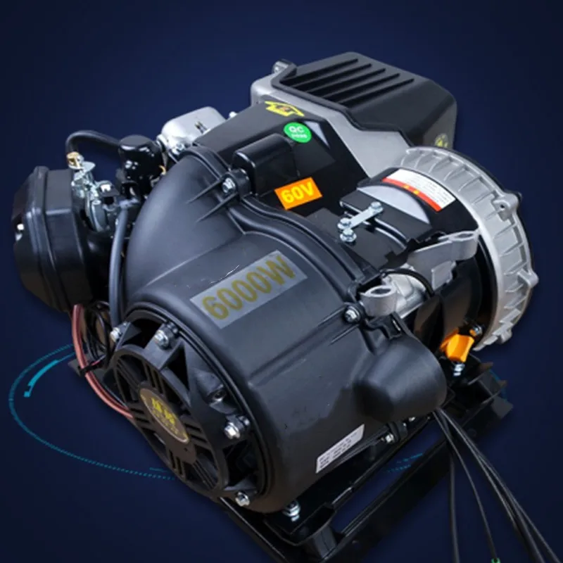 Silent Electric Vehicle Range Extender Water Cooled Generator Wheel Battery Car 48V-72V Endurance Double Heat