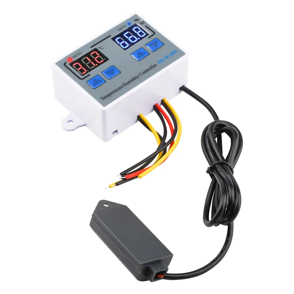 Digital Led Temperatura Umidade Controlador 12v 24 110v 220 Termômetro Higrômetro Medidor Sensor Termostato Incubadora de Ovos W1099