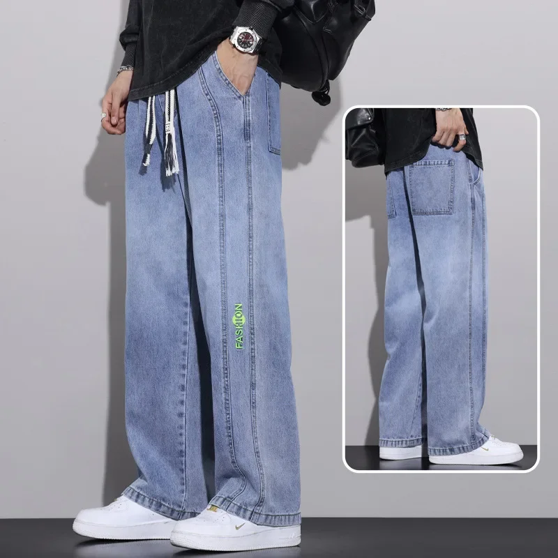 

New Vintage Wide Leg Jeans Pants Men Trousers Korean Fashion Loose Casual Straight Jeans Y2k Streetwear Men Clothing