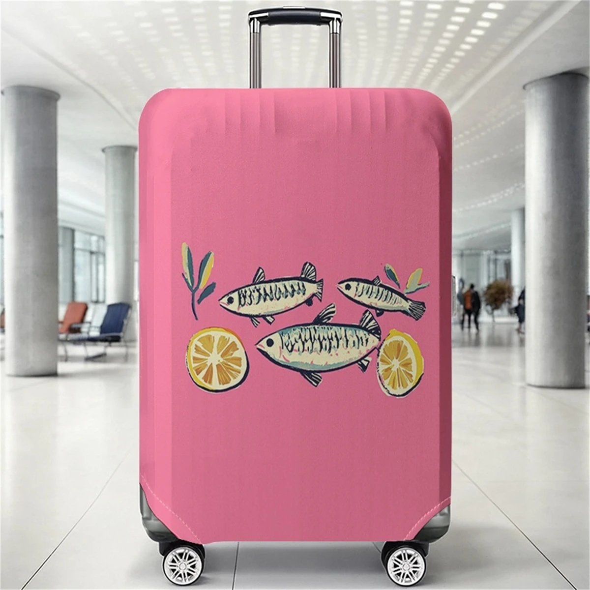 

Защитный чехол для багажа с рисунком рыбы, подходит для багажных чехлов размером 18-32 дюйма, чехлов для ручек багажа, дорожных аксессуаров.