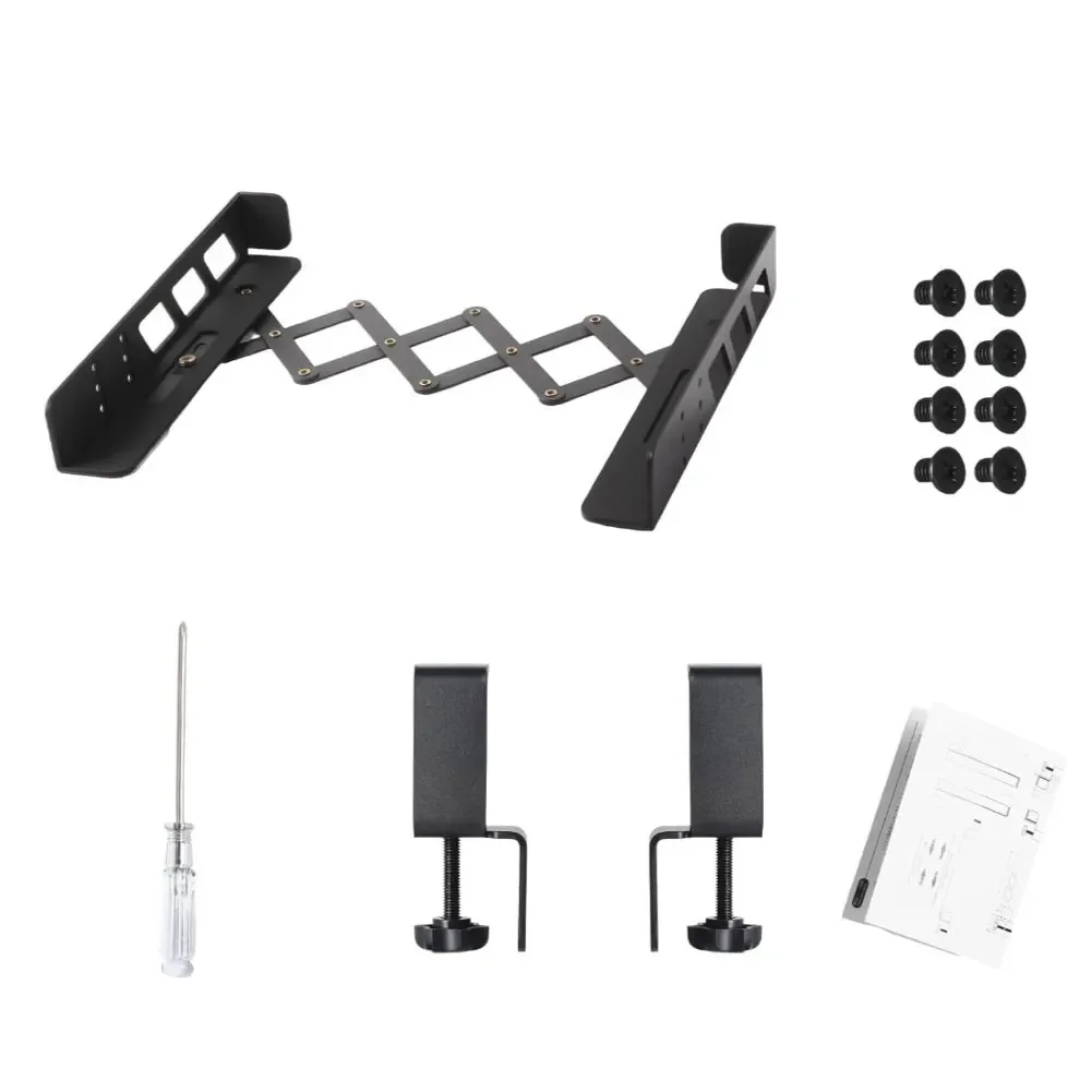 Under Desk Laptop Mount: No Drill Steel Holder With Anti-Scratch Pads For Under Desk Laptop Mount Tablet Accessories Parts