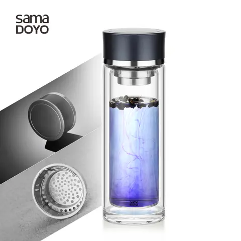 Samadoyo-Double-Wall Heat-Resistant Travel Tea Infuser, Tea cup, Leak-Proof & Stylish Design