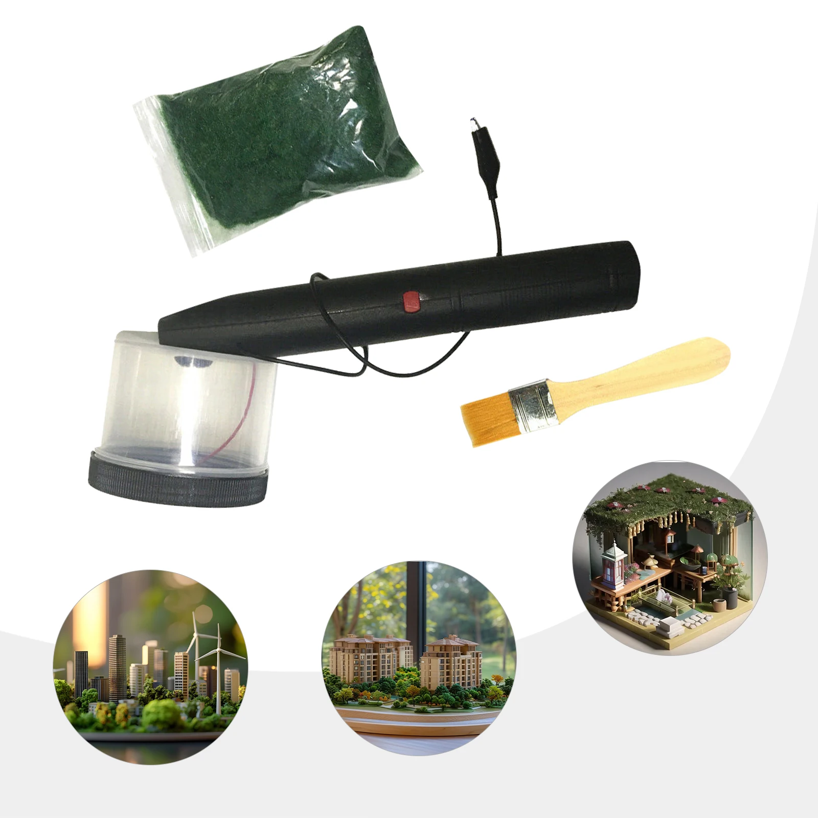 Applicatore di erba statica a batteria portatile |   Mini strumento di floccaggio elettrostatico, erba da 3-8 mm, potenza 2 * AA