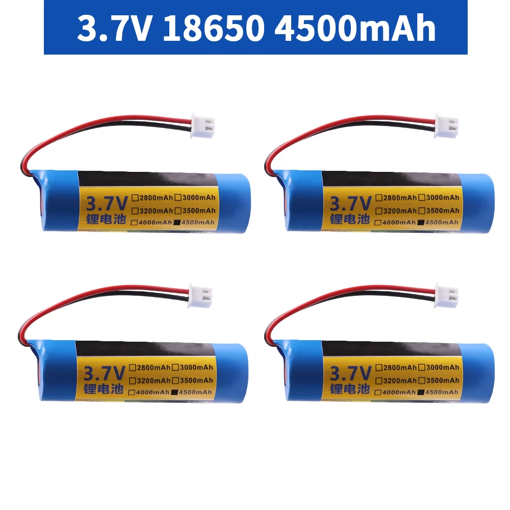 Paquete de batería de litio recargable, 3,7 V, 18650 mah, luz LED de pesca, Altavoz Bluetooth, 4500 V, baterías DIY de emergencia, XH2.54