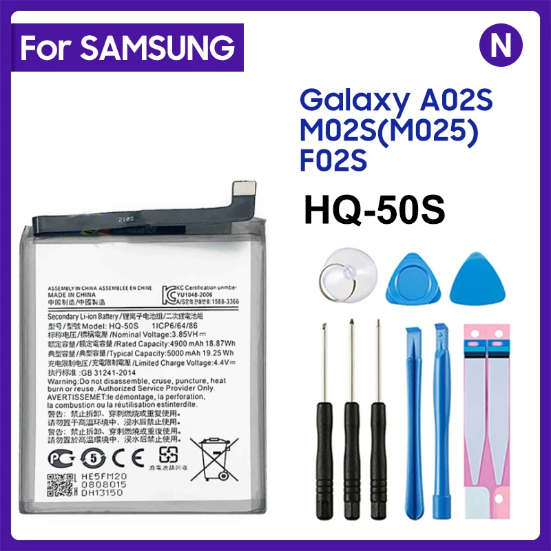 

For Samsung Battery HQ-50S HQ-50SD For Galaxy A02S M02S M025 F02S A03 A03S Phone Battery 5000mAh SLC-50 + Free Tools