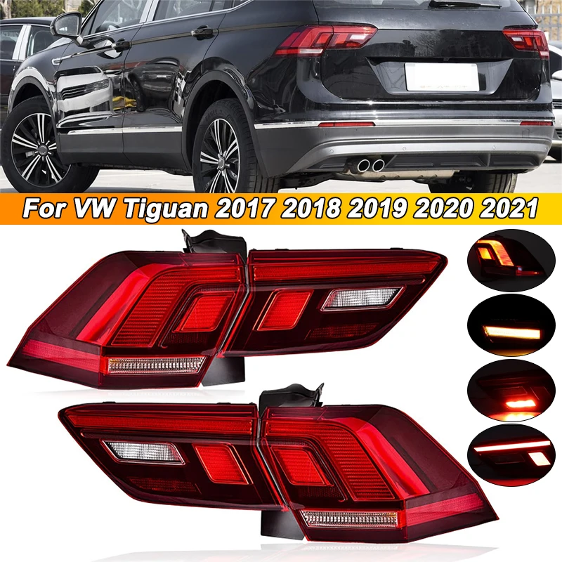 

Светодиодный задний фонарь в сборе для VW Tiguan L 2017-2021, задний фонарь, задний бампер автомобиля, стоп-сигнал 5NA945093 5NA945094 5NA945095 5NA945096