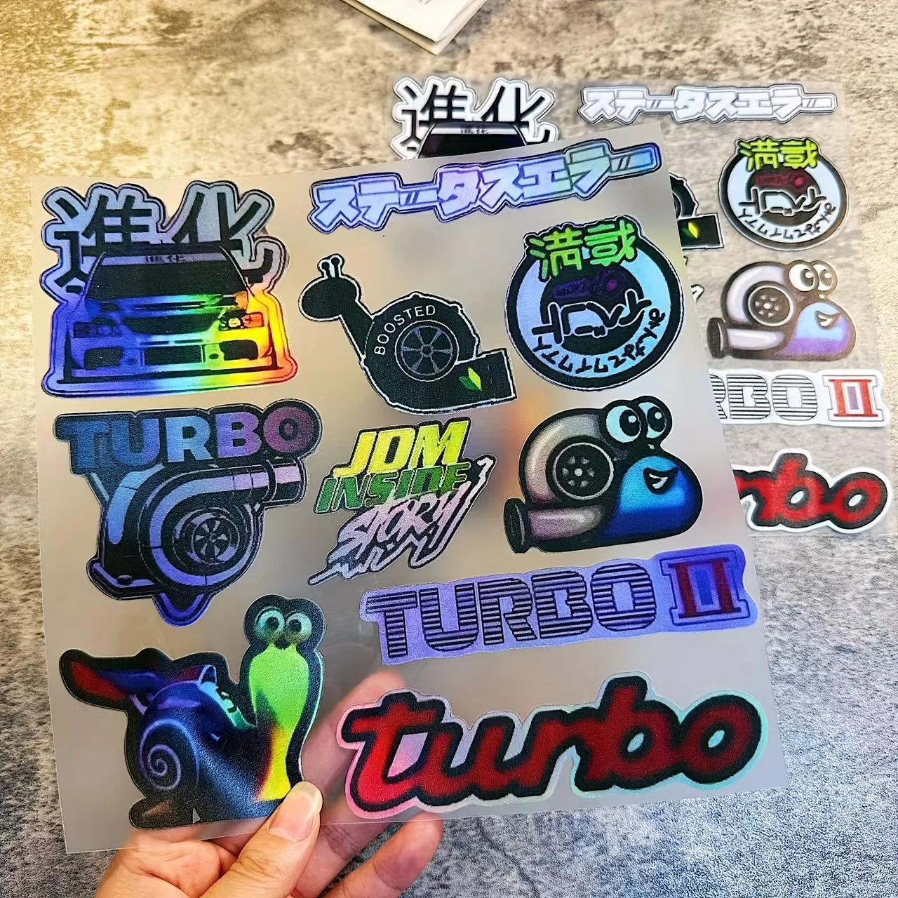 

Japanese-style Turbo Motorcycle Stickers - Waterproof JDM Vinyl Decals for Windows, Bumpers & Fuel Tanks