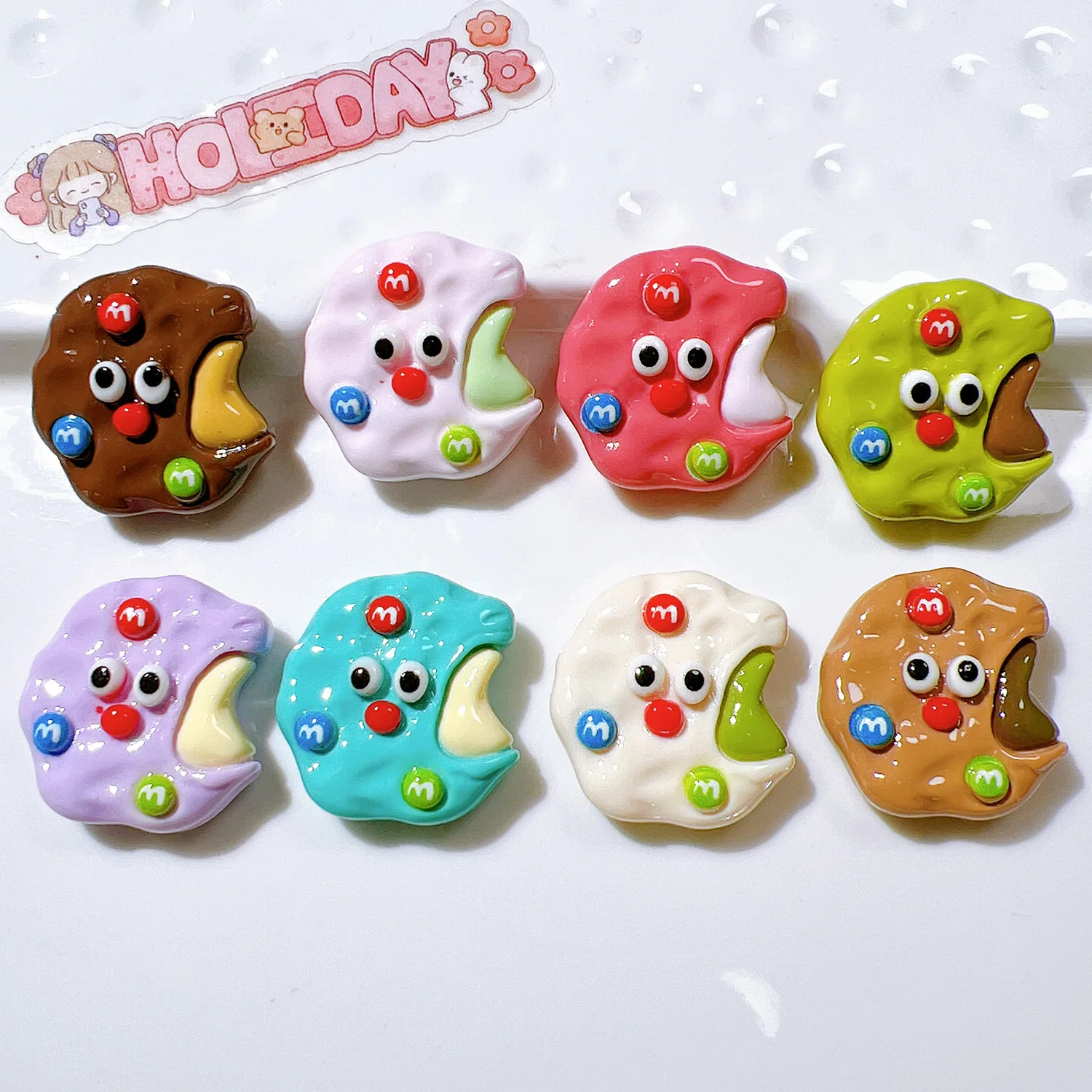 16Pcs Resin Cookies Chcoclate Charms Flatback Cartoon Animal Jewelry Findings For Earrings Keychain Diy Headware Accessories