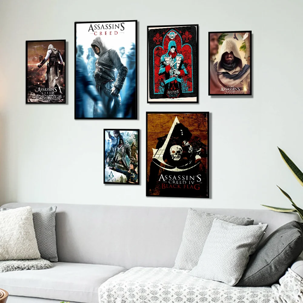 Assassins Creed Self-adhesive Art Poster Whitepaper Prints Posters Artwork Home Decor