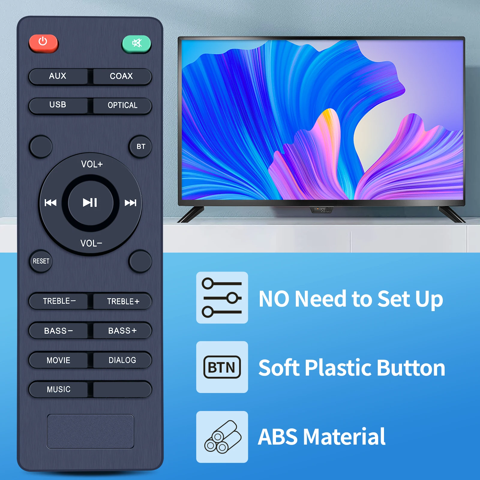 New Remote Control For VMAI S4 FS21HS & Geoyeao & auvisio MSS-95 & Ele Eleoption Bluetooth Soundbar Sound Bar Speaker System