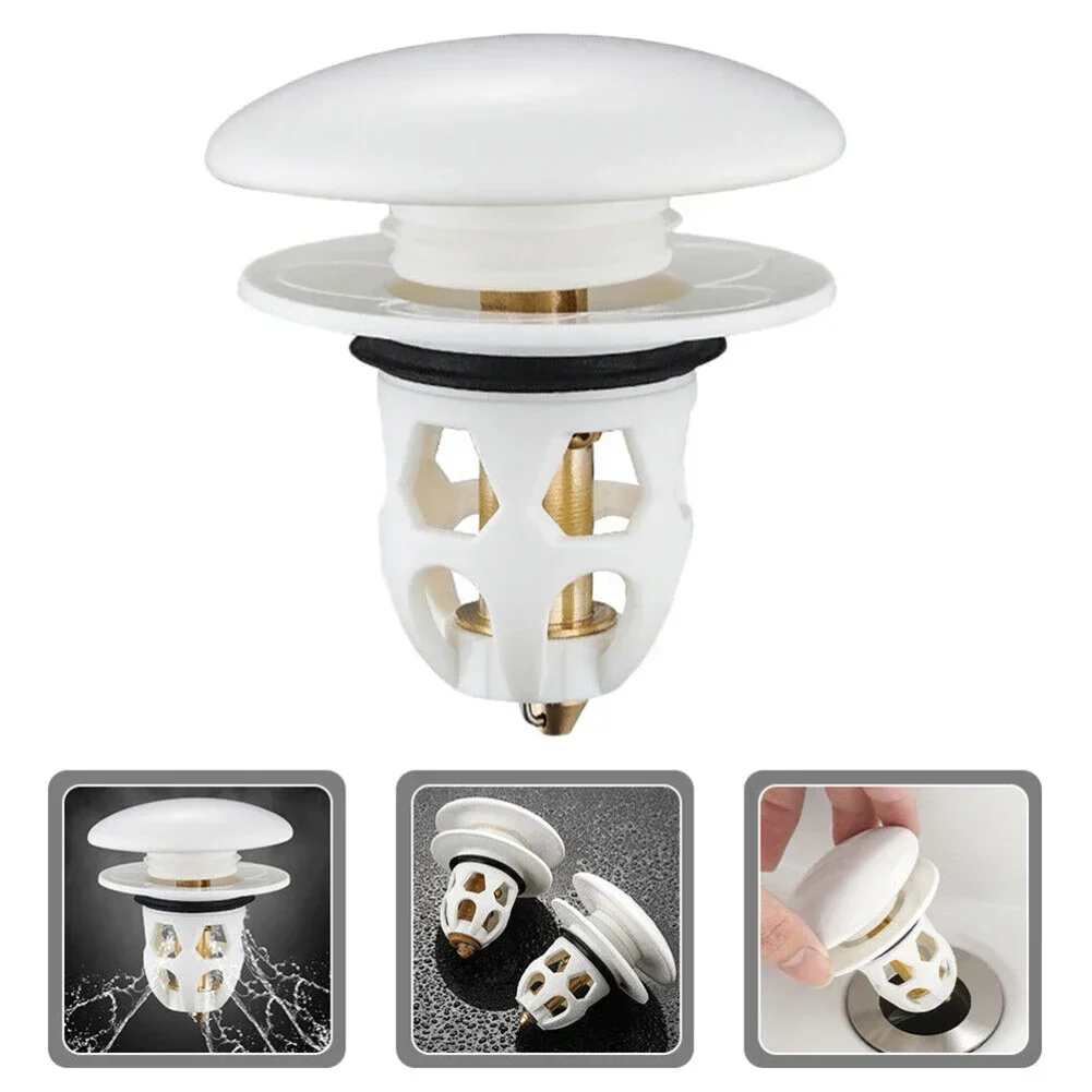 Drain Plug Bathroom Sink ABS Anti-Clogging Bathroom Sink Drain Plug Copper Modern Shape Sink Drain Stopper Washbasin Draining