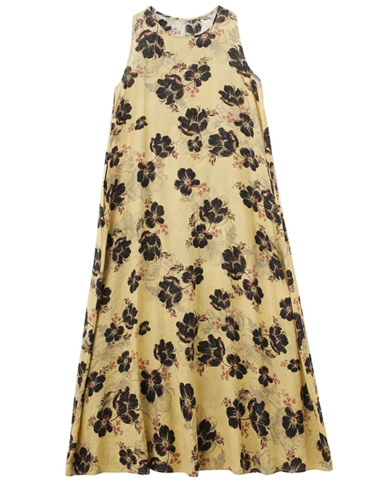 Respzed-Robe longue à volants plissés pour femmes, imprimé floral, mode dames, robes décontractées, été