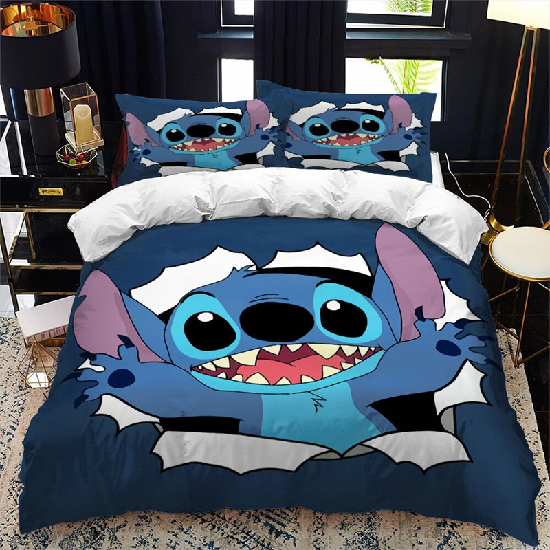 Lilo and Stitch Doona Quilt Duvet Cover Bedding Set Children Adult Single Double King Size Bed Supports Custom Size Text gifts