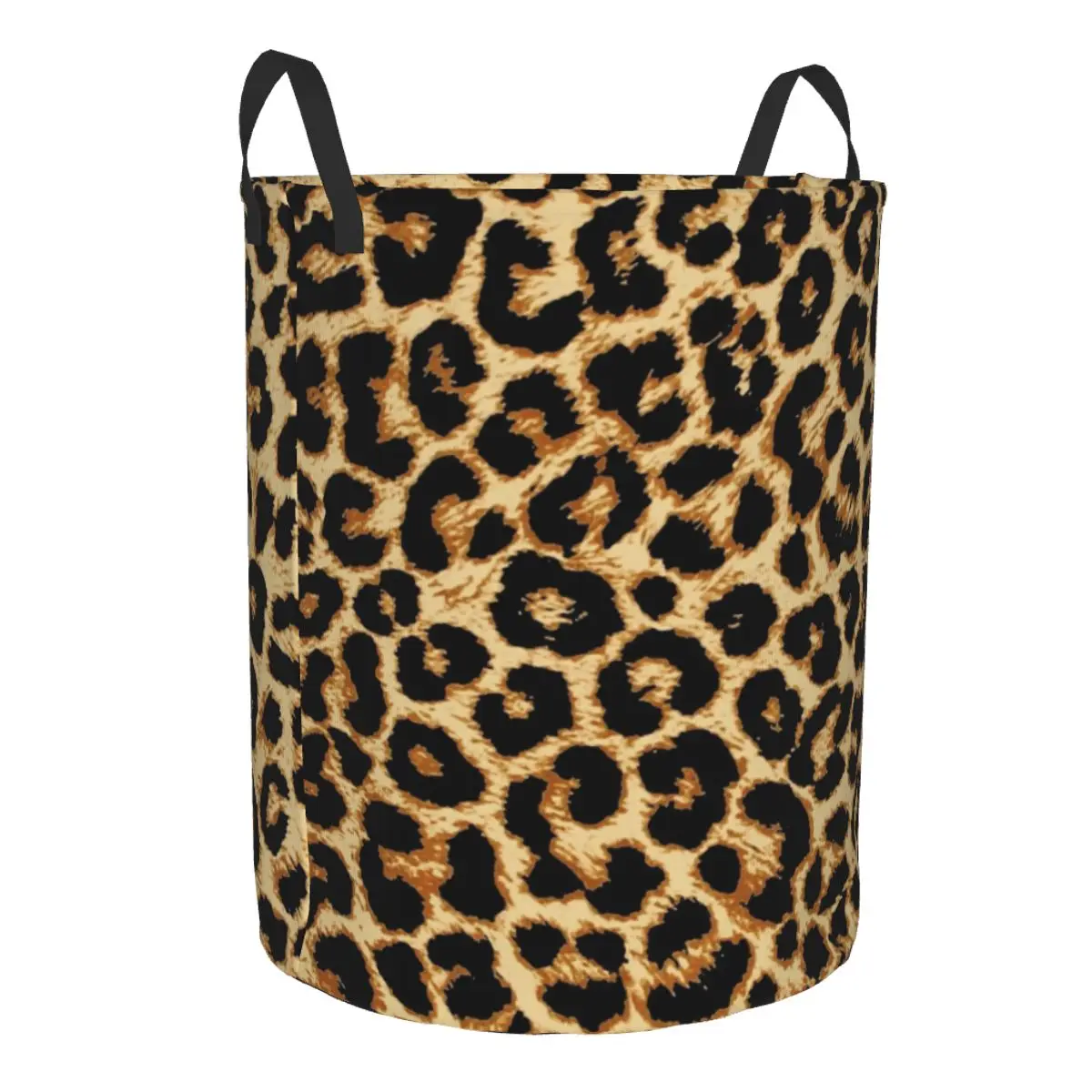 Custom Leopard Fur Skin Texture Laundry Hamper Large Storage Basket Tropical Wild Animal Girls Boys Toy Organizer