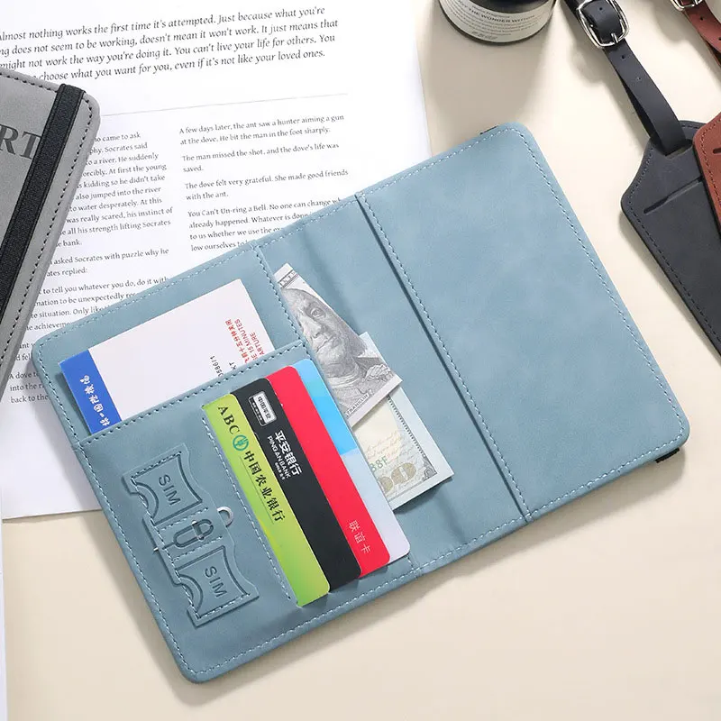 

Women Men Rfid Vintage Business Passport Covers Holder Multi-Function Id Bank Card Pu Leather Wallet Case Travel Accessories New