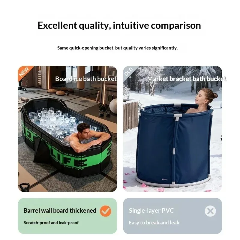 Bathtub Spa Workout Relaxation Banheira Bebe Baignoire Banheira Adult Ice Bath Tub Cold Therapy Recovery Soak Portable Foldable