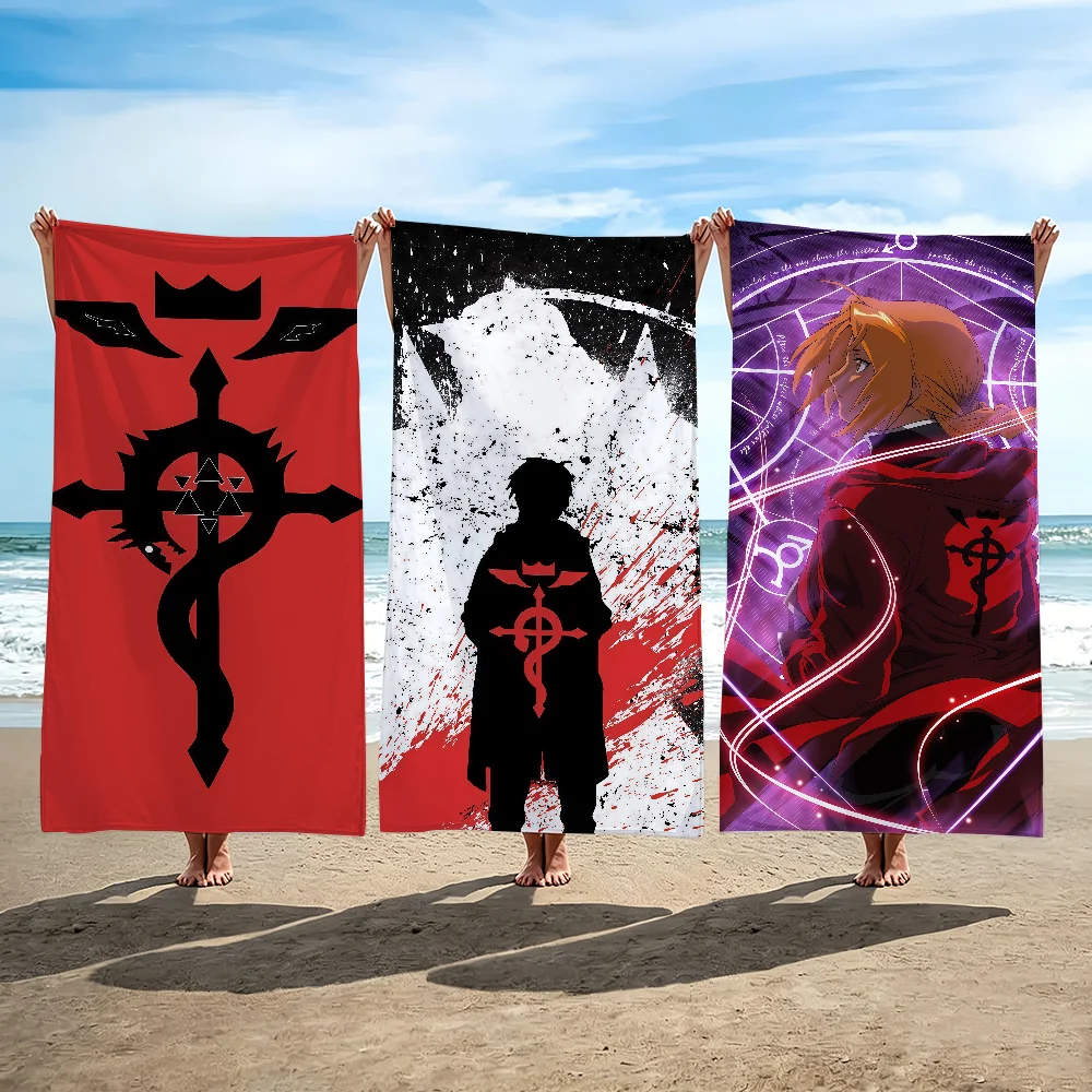 Anime F-Fullmetal Alchemist Towel Beach Shower Bath Travel Lightweight Skin Friendly for Pool Camping Cruise Summer