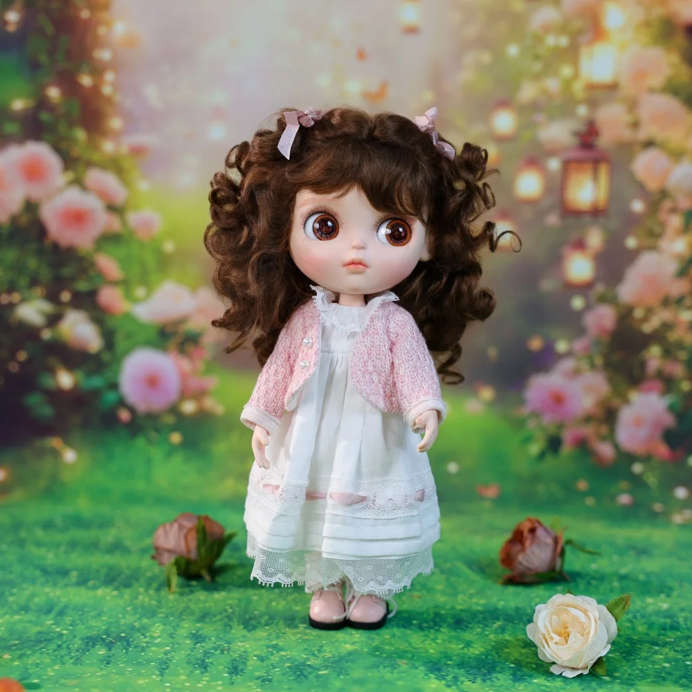 

Cloveray 12 inch New Porcelain Doll Realistic All Ceramic Doll Super Cute Big Eye Doll High-quality Handmade Original Artwork