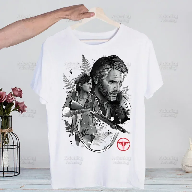 The Last of Us Joel Ellie  Harajuku T-shirts Summer Men Hip Hop Funny Print Tshirt Streetwear T Shirt Short Sleeve Tee Top