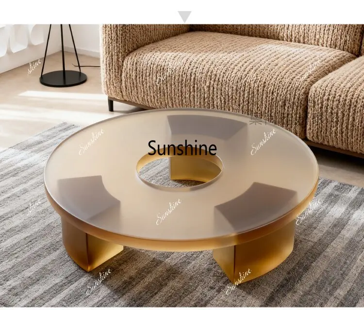 

Nordic style acrylic tripod coffee table small apartment living room transparent coffee table