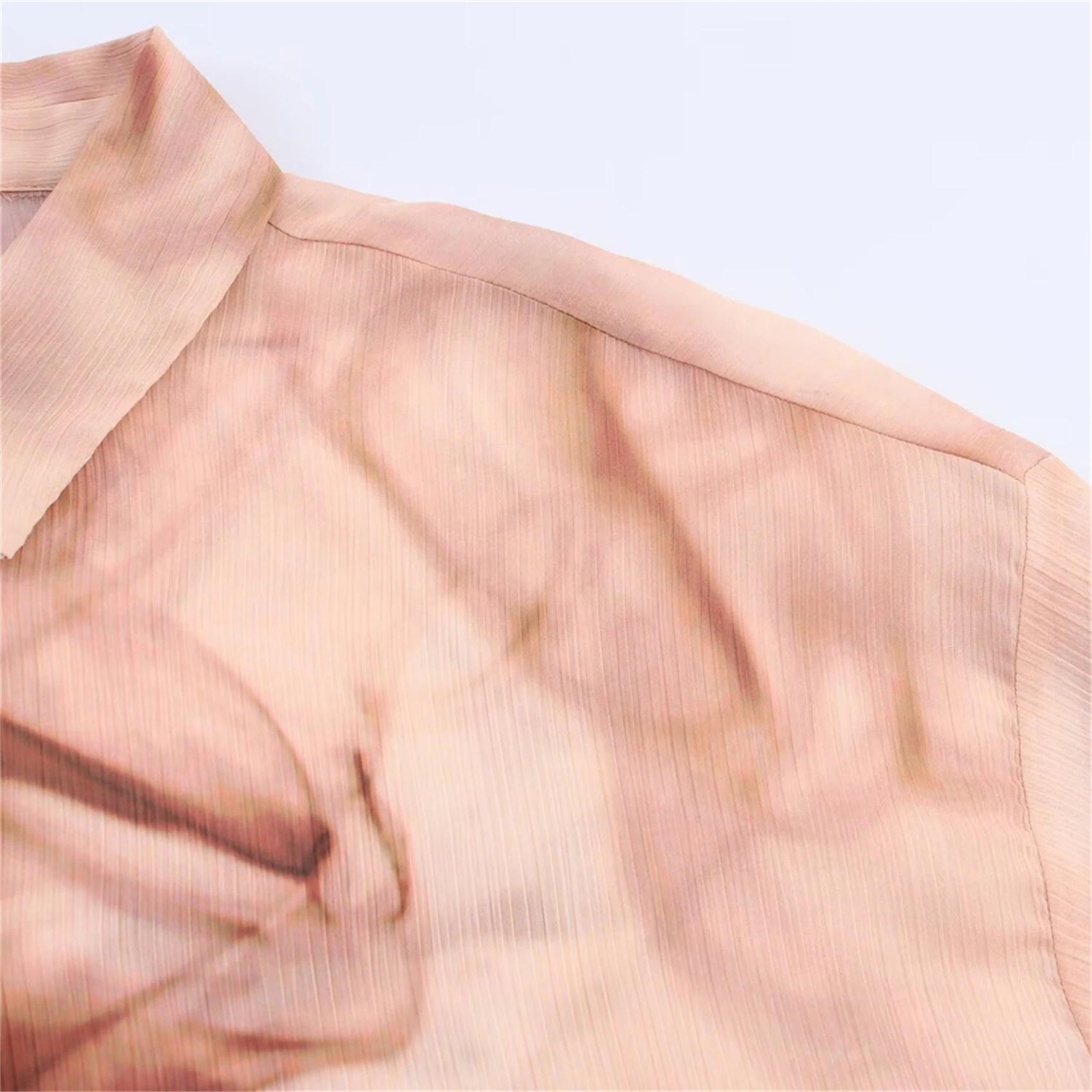 Nuova camicia stampata tie-dye da donna 2025 Abbigliamento da donna dal design monopetto elegante e versatile alla moda