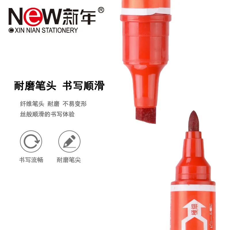 Big Double Head Oil Based Marker Pen 2mm 6mm Waterproof Logistics Quick Drying Permanent Carton , Paper, Cloth, Plastic