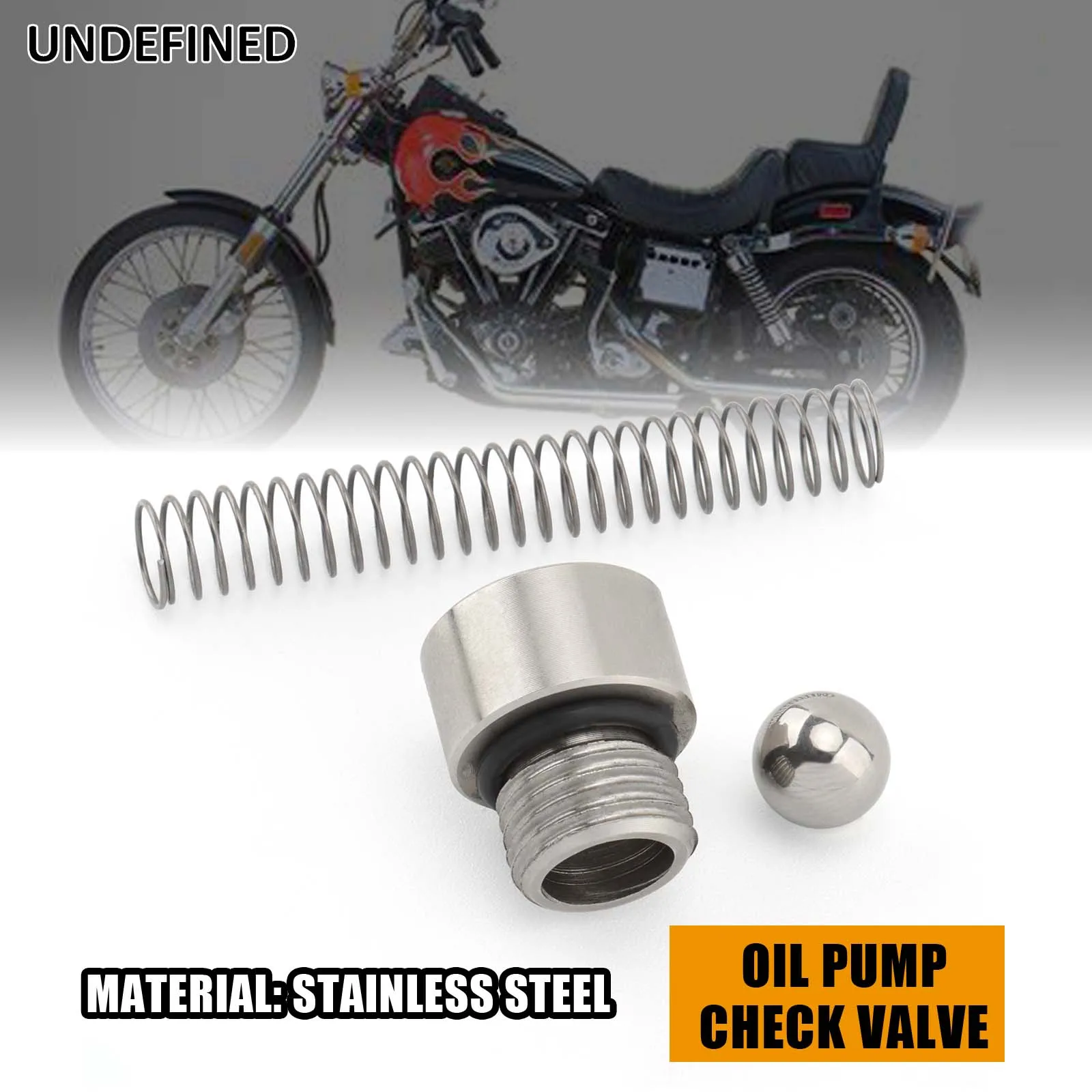 Motorcycle Silver Oil Pump Check Valve Kit For Harley Big Twin Shovelhead Evolution 1981-1999 Moto Accessories Stainless Steel