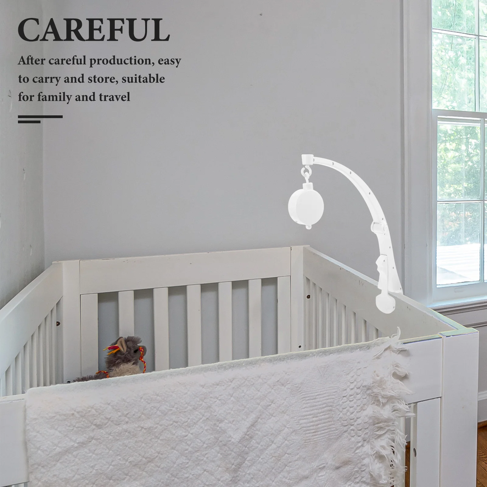 ベビーモバイルアーム 音楽ボックス付き 360度回転 °   回転式ベビーベッドモバイルスタンド、調節可能で折りたたみ可能なデザイン、ベビーベッド、ベビーバスケット、ベッドベルホルダー用