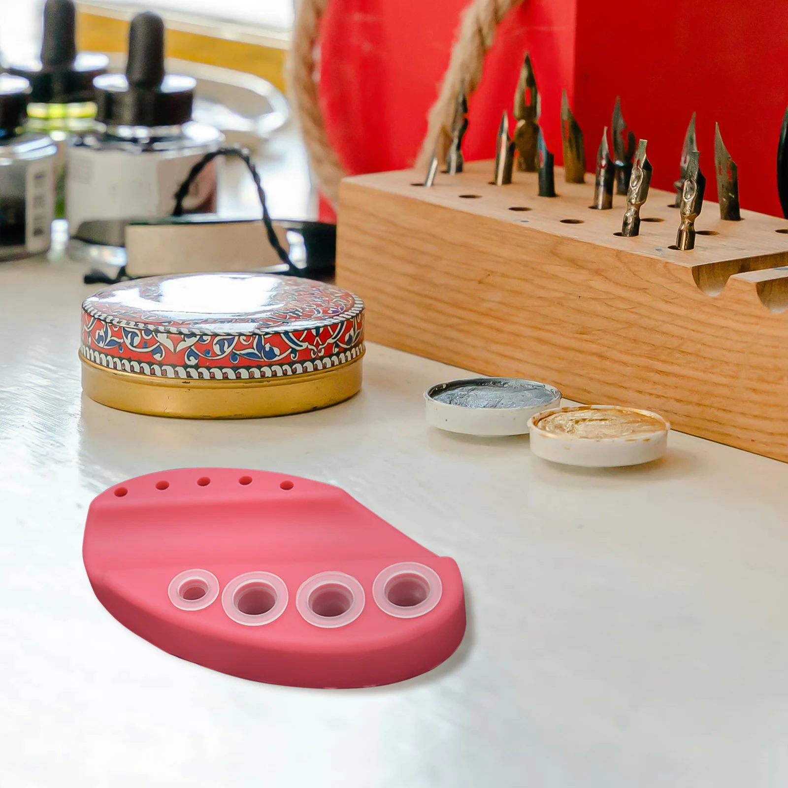 

200Pcs Colorant Cups Transparent U Shaped Silicone Ink Caps for Pigment Storage Easy Clean Tattoo Extension Tools