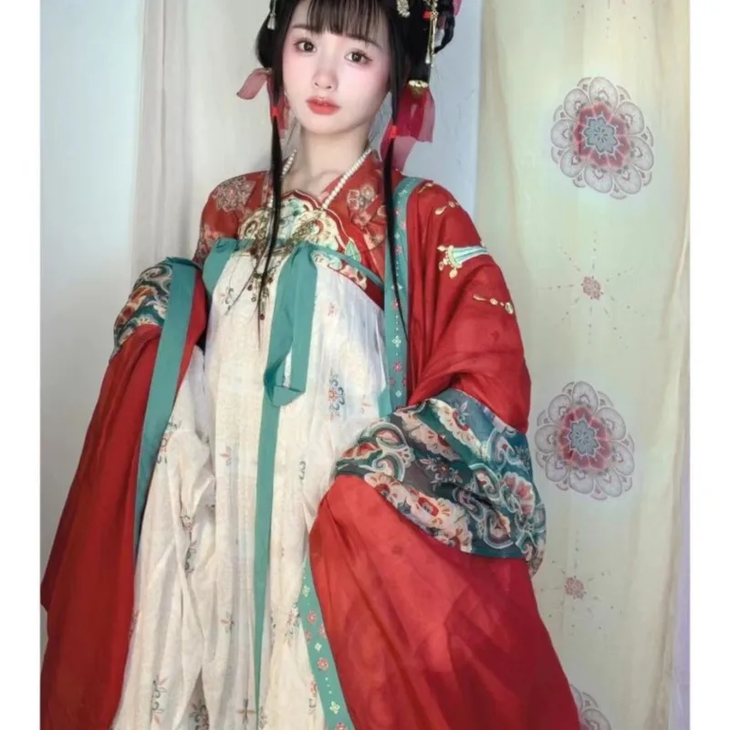 Red Beizi Chest Chinese Style Retro Chest-High Dress Cardigan Hanfu Women's