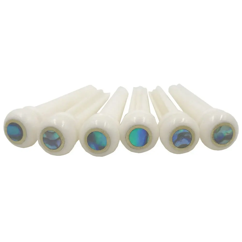 Guitar Bone Bridge Pins with 5.3mm Position Abanlone Dot for Acoustic Guitar Parts