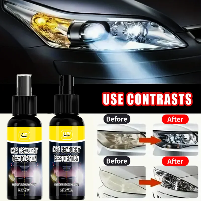 KJM Autokoplampherstelkit Vergeling Verwijderingsvloeistof Verbeter de helderheid van de straal en helderheid Eenvoudige toepassing voor alle voertuigen