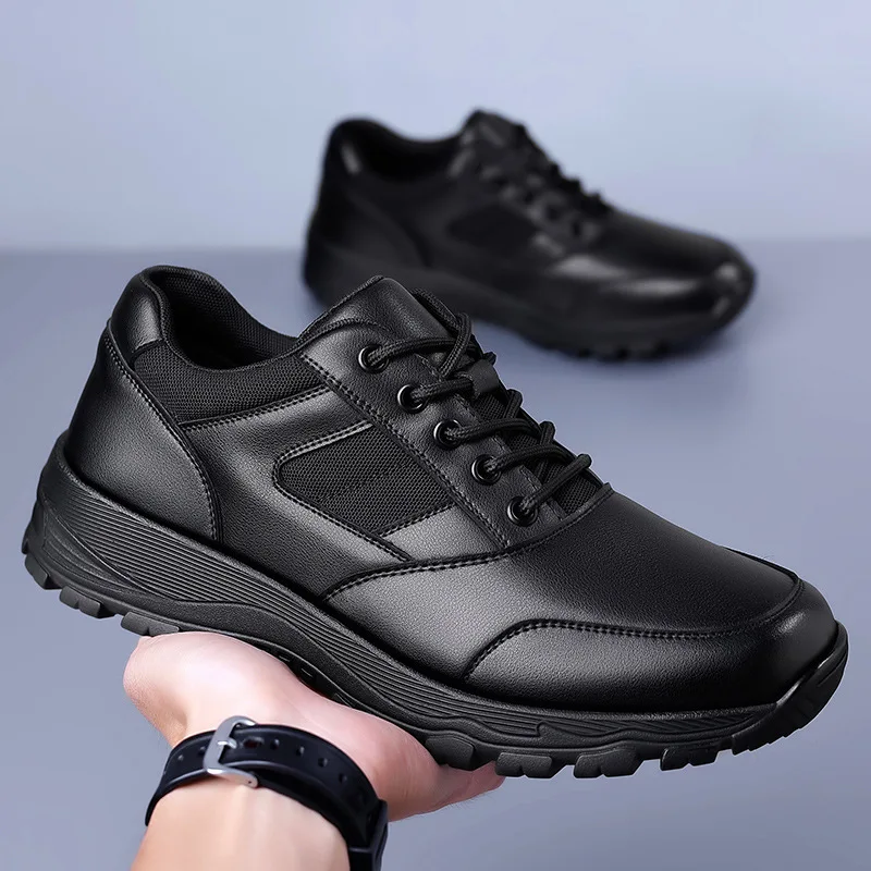 Fashion Casual Men's Shoes 2025 New Single Shoes Velvet Warm Black Outdoor Sneakers Thick Sole Middle-aged Elderly Father Shoes