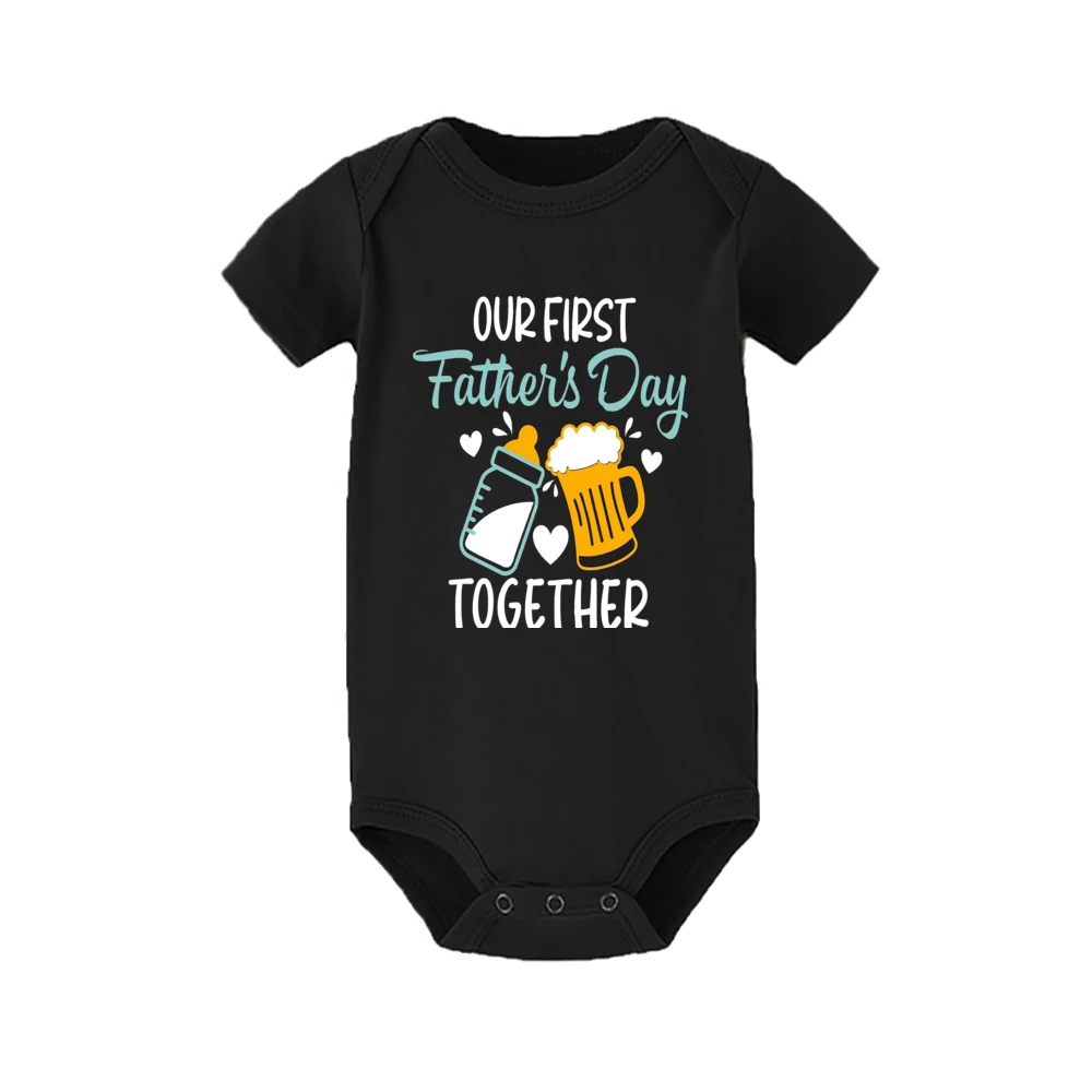 Our First Father\'s Day Daddy Baby Family Matching Clothes Tops Dad Boys Girls Holiday Party Outfit Papa T-shirt Baby Bodysuits