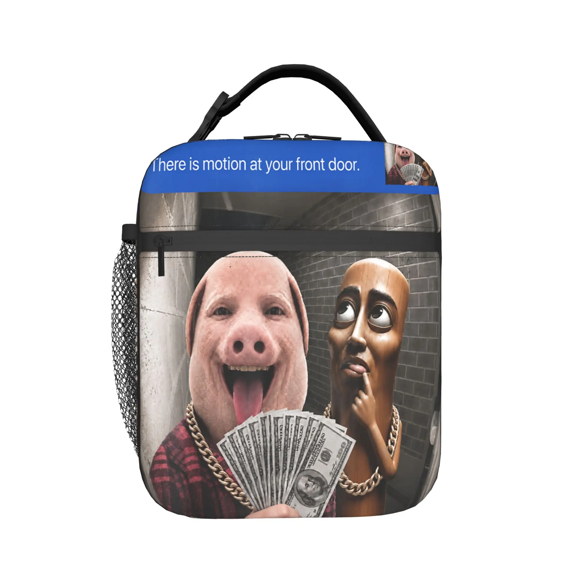 Tung Sahur There is Motion At Your Front Door Brainrot Meme Lunch Bag Convenient Lunch Box Child Travel Designer Cooler Bag