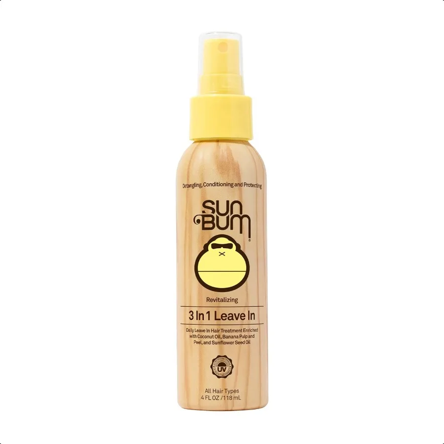 

Sun Bum Revitalizing 3 in 1 Leave In Conditioner Anti Frizz Der Color Safe with UV Protection Enriched with Coconut Oil and Ban