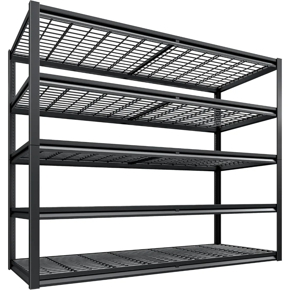 

78" H Garage Shelving Heavy Duty Load 3000LBS, Adjustable Storage Shelves, 5 Tier Metal Shelving Unit for Storage Racks Industr