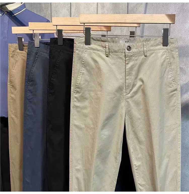 ผ้าฝ้ายฤดูร้อนกางเกงบุรุษบางกางเกงลำลองเกาหลีสเลอเนกประสงค์น้ำหนักเบาแฟชั่นกางเกงเก้าจุด