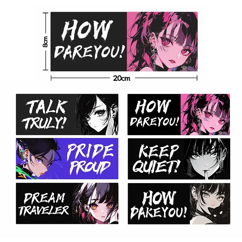 

JDM Anime Car Stickers 1pc Waterproof Beautiful Girls Vinyl Decals for Auto Window Bumper Motorcycle Fuel Tank Helmet Decoration
