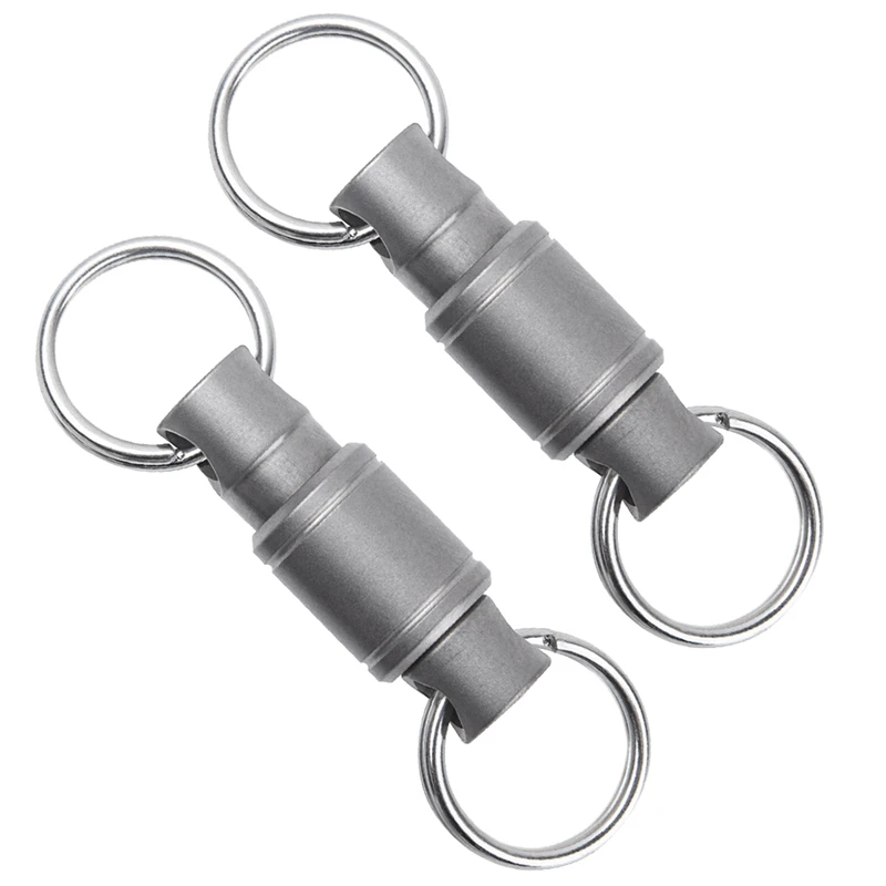 Titanium Keychain Detachable Quick Release Swivel Keychain Retractable Keychain With 2 Titanium Key Ring